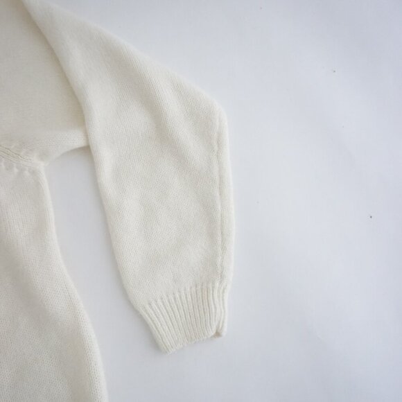 Vintage Alfred Dunner Cream w Embroidered Floral Fine Knit Mock Sweater S - Picture 5 of 12